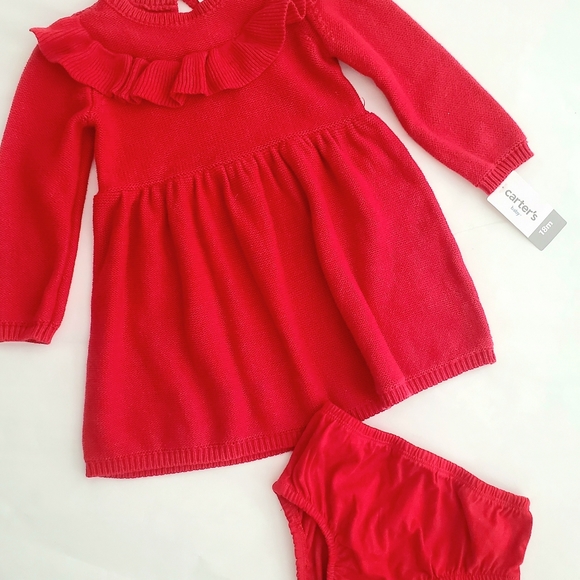 carters red sweater dress